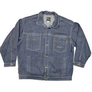 Sean John Blue Bomber Trucker Denim Jacket Cotton 3XL Y2K Button